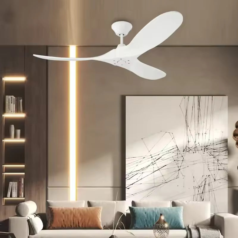 Ventilateur de Plafond Zéphira en Bois Naturel Silencieux Ø132,152,178cm – Style Tropical avec Télécommande | Lumixin