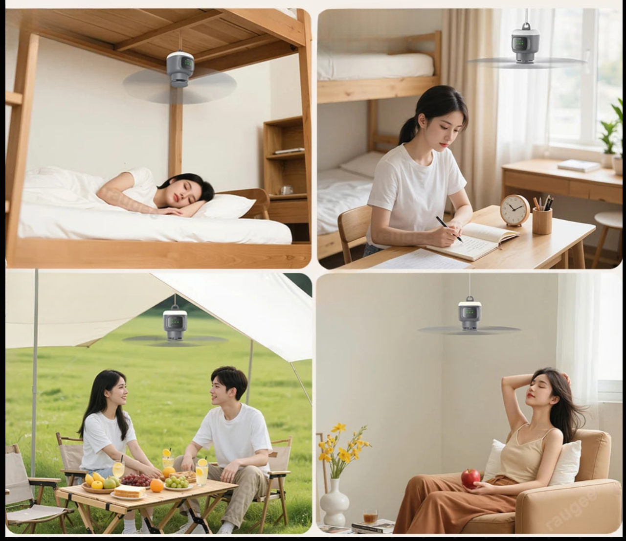 Ventilateur-Lampe Portable 12000 mAh – USB-C