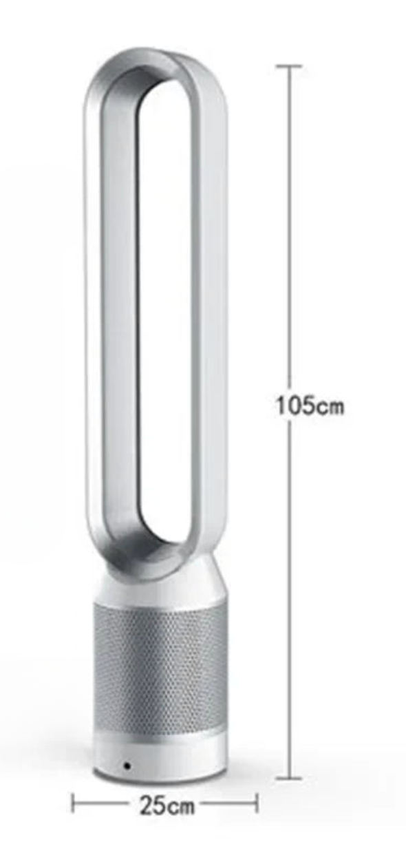 Ventilateur Sans Pales Filtrant – 40W, Télécommande, Minuterie 7h, Design Blanc Moderne