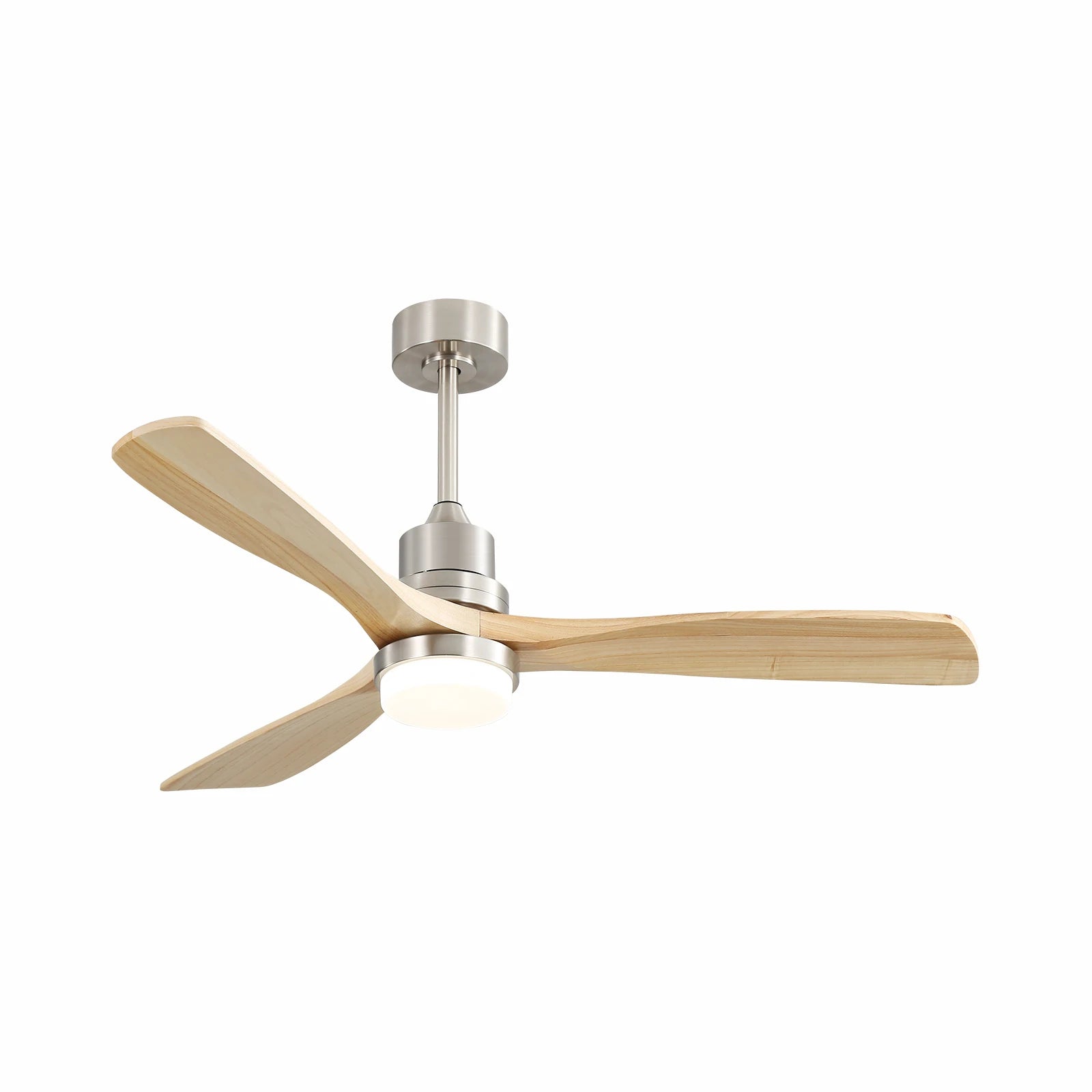 Ventilateur de Plafond Clairis Bois Naturel 132 cm – Silencieux, LED 3 Couleurs, Télécommande