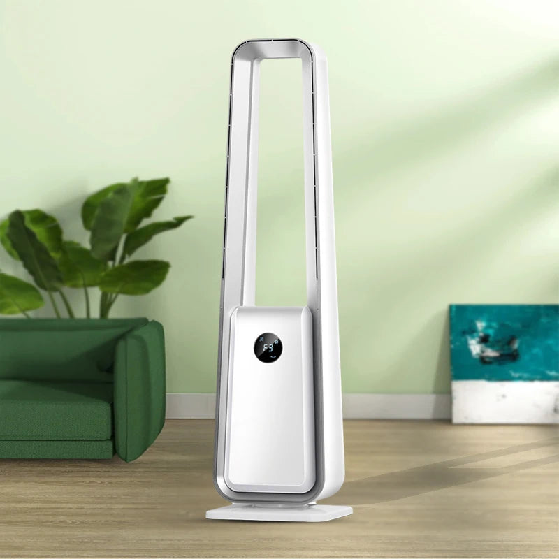 Ventilateur Sans Pales Triangulaire – 80W, LED, Minuterie 8h, Ultra Moderne