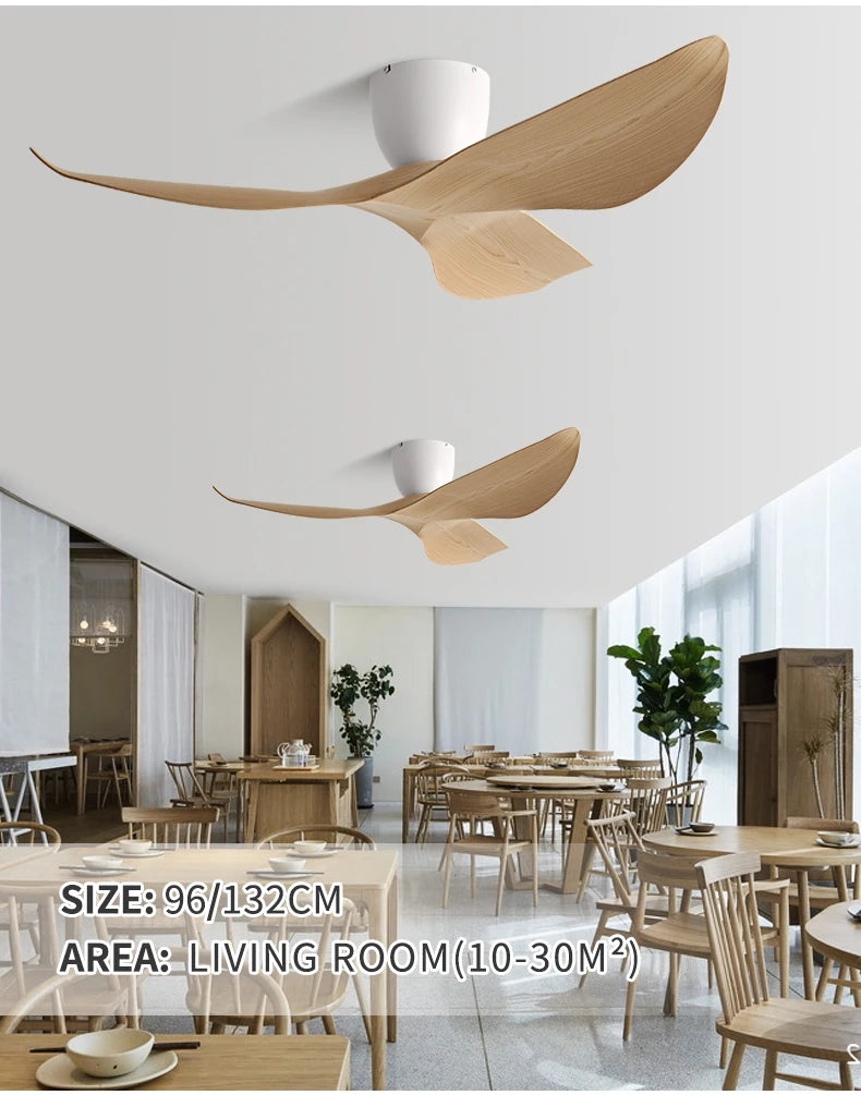 Ventilateur de Plafond Noctyra 96, 132 cm – 3 pales ABS, sans lumière, télécommande | Lumixin