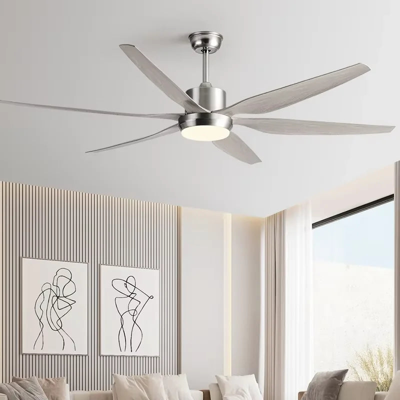 Ventilateur de Plafond Ebonyx LED 6 Pales-  Silencieux, LED Intégrée, Télécommande Lumixin