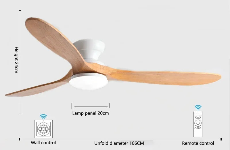 Ventilateur plafond Borelys Bois foncé LED – Ultra silencieux, design compact | Lumixin