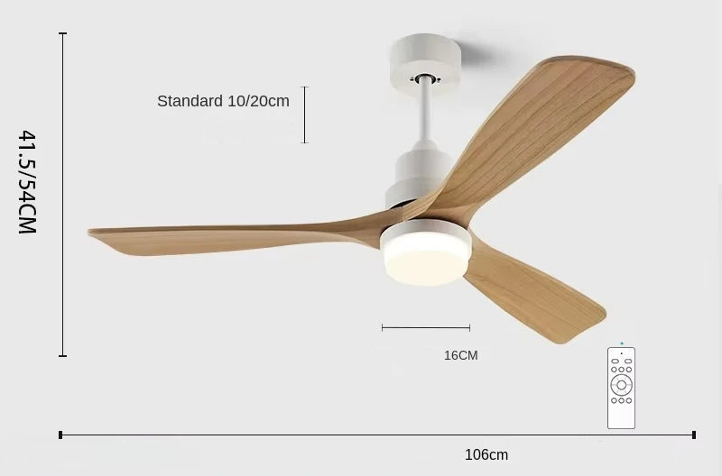 Ventilateur de Plafond Sylvara Ø132-106cm – Silencieux, LED Intégrée, Télécommande