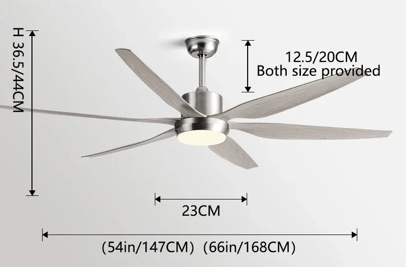 Ventilateur de Plafond Ebonyx LED 6 Pales-  Silencieux, LED Intégrée, Télécommande Lumixin