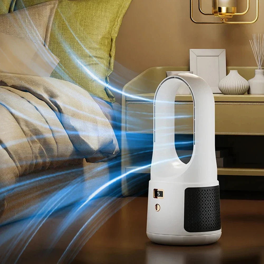 Ventilateur Sans Pales Portable – USB, 6 Vitesses, 2000mAh, Silencieux