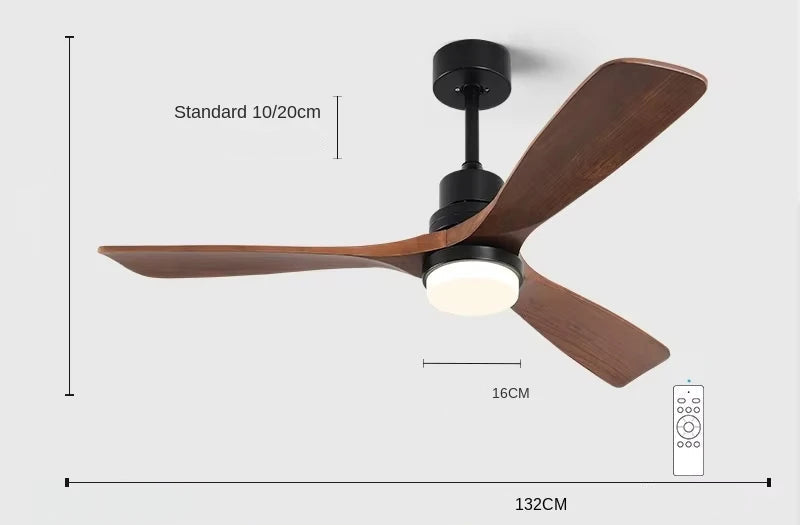 Ventilateur de Plafond Sylvara Ø132-106cm – Silencieux, LED Intégrée, Télécommande