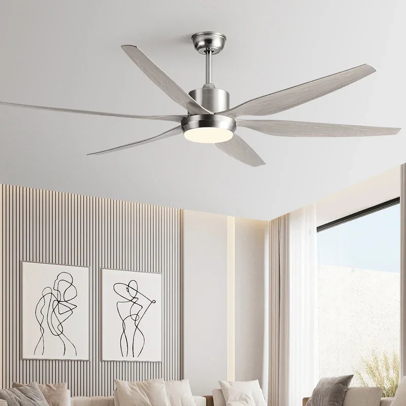 Ventilateur de Plafond Ebonyx LED 6 Pales-  Silencieux, LED Intégrée, Télécommande Lumixin