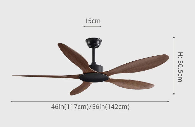 Ventilateur Plafond Helixair 6 Pales Bois Foncé – Ultra Silencieux | Lumixin