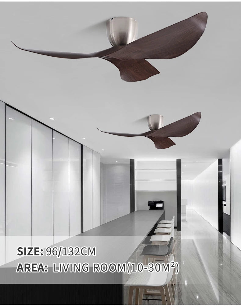 Ventilateur de Plafond Noctyra 96, 132 cm – 3 pales ABS, sans lumière, télécommande | Lumixin