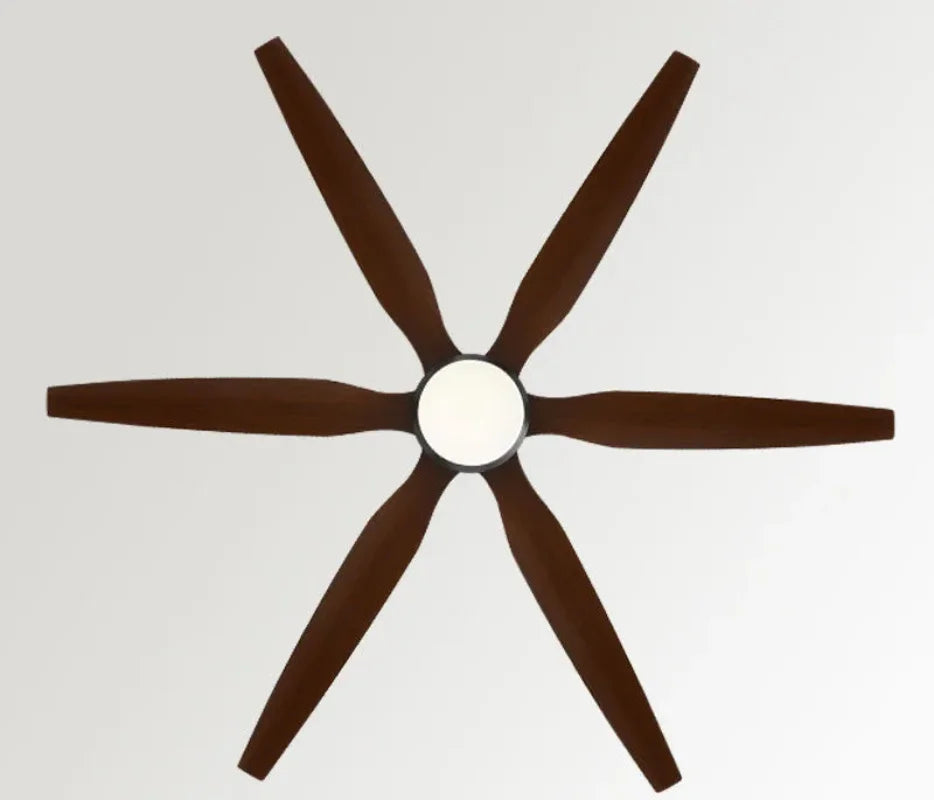 Ventilateur de Plafond Ebonyx LED 6 Pales-  Silencieux, LED Intégrée, Télécommande Lumixin