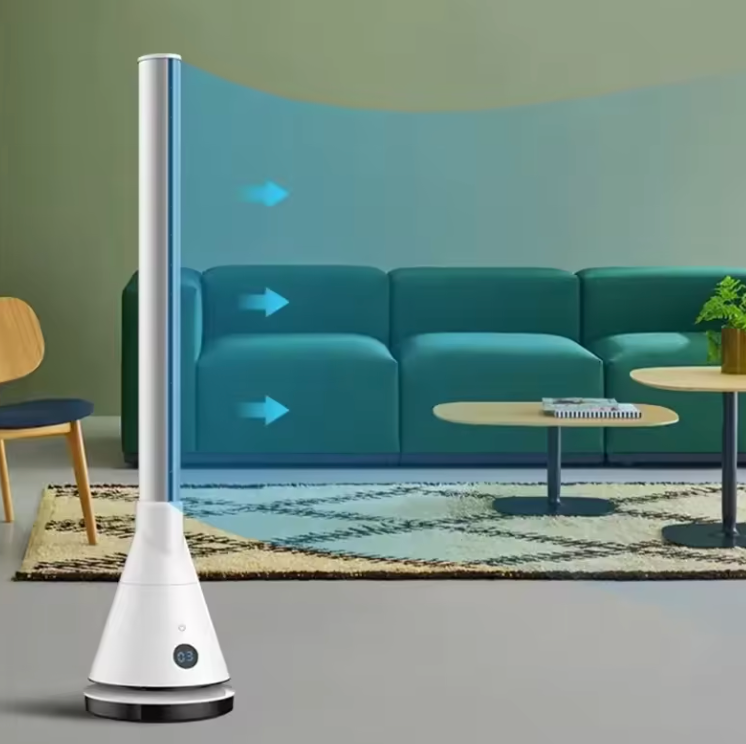 Ventilateur Colonne Sans Pales – 97 cm, Télécommande, Silencieux, Design Moderne
