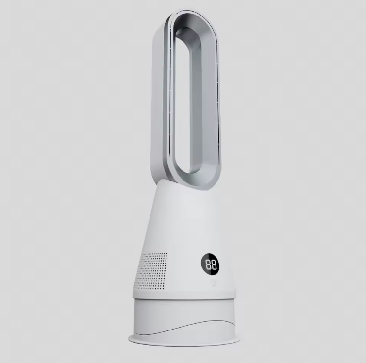 Ventilateur Sans Pales Design – 45W, Télécommande, LED, Minuterie 8h, Boucle Ovale