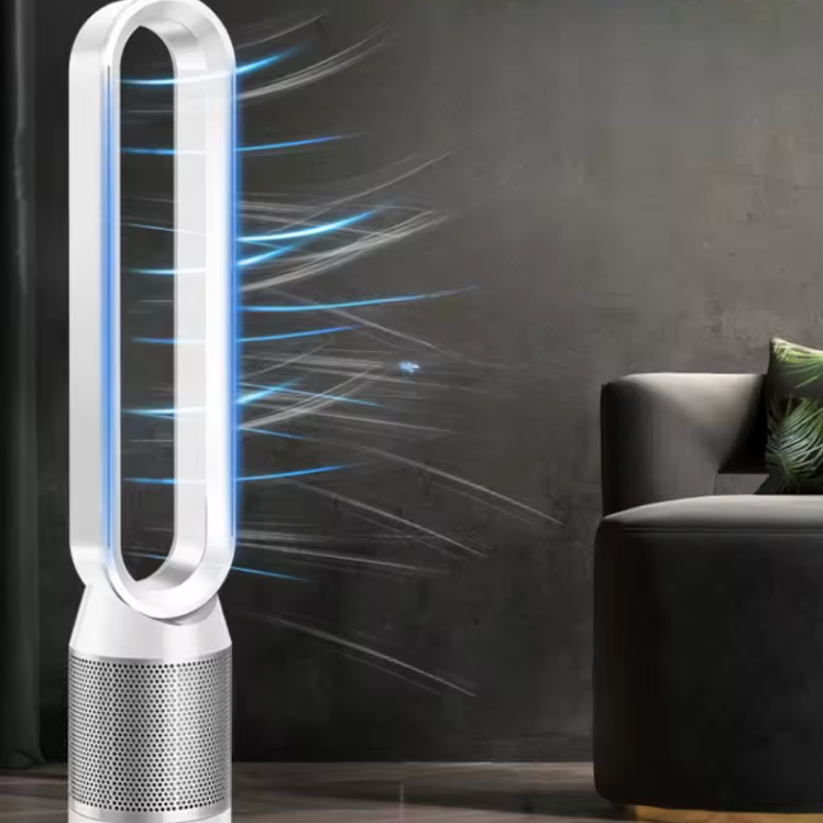 Ventilateur Sans Pales Filtrant – 40W, Télécommande, Minuterie 7h, Design Blanc Moderne