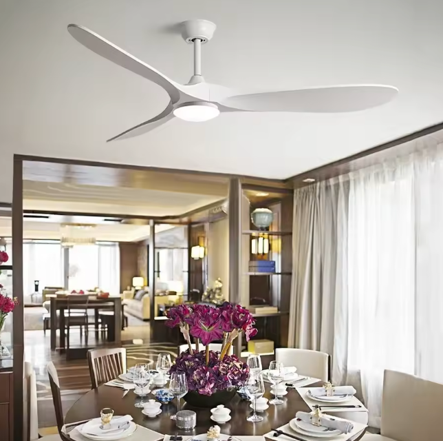Ventilateur de Plafond Zéphira en Bois Naturel Silencieux Ø132,152,178cm – Style Tropical avec Télécommande | Lumixin