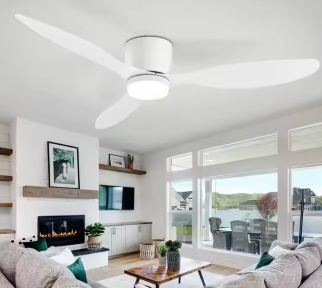 Ventilateur de Plafond Serenya Ø105-132cm – Silencieux, avec LED, Télécommande Lumixin