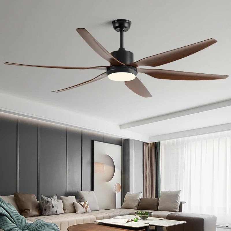 Ventilateur de Plafond Ebonyx LED 6 Pales-  Silencieux, LED Intégrée, Télécommande Lumixin