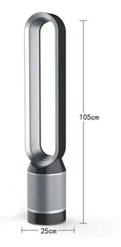 Ventilateur Sans Pales Filtrant – 40W, Télécommande, Minuterie 7h, Design Blanc Moderne
