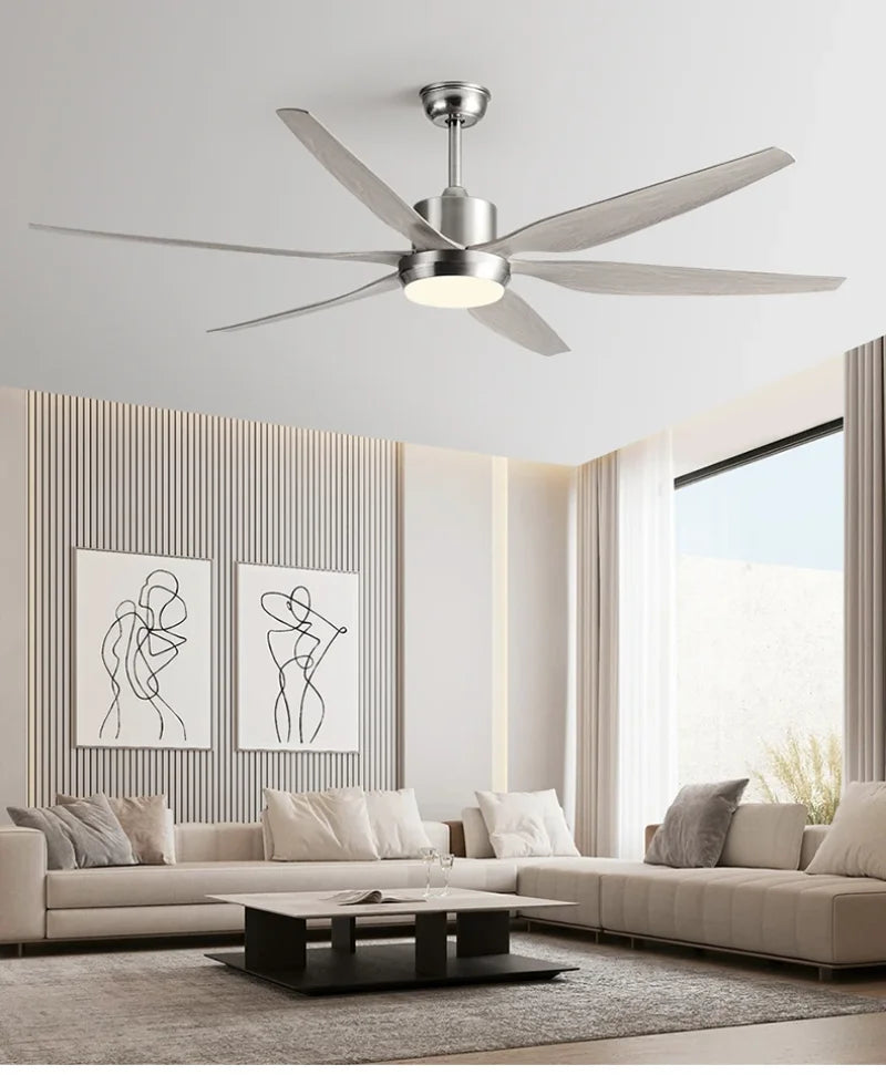 Ventilateur de Plafond Ebonyx LED 6 Pales-  Silencieux, LED Intégrée, Télécommande Lumixin