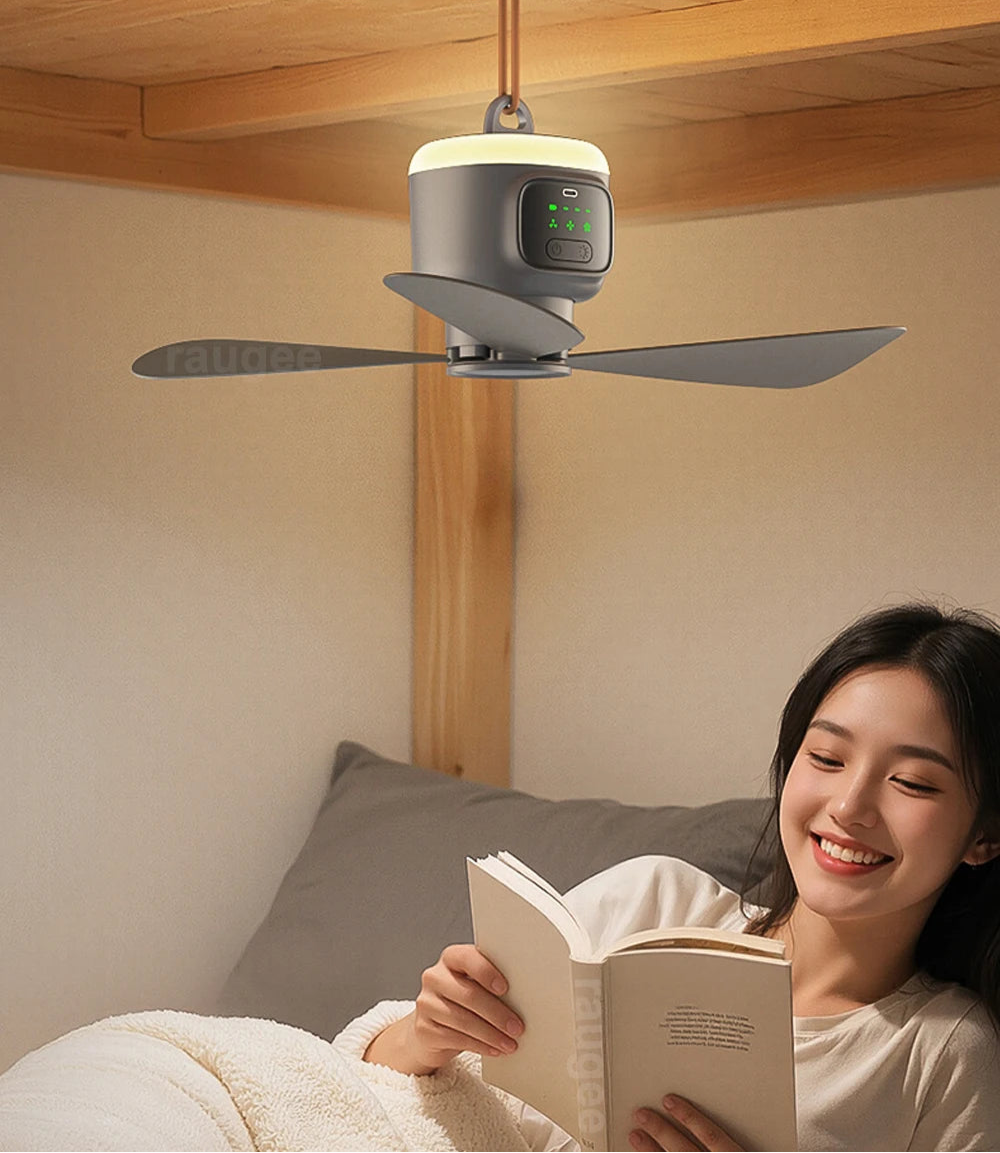 Ventilateur-Lampe Portable 12000 mAh – USB-C