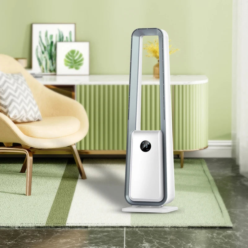 Ventilateur Sans Pales Triangulaire – 80W, LED, Minuterie 8h, Ultra Moderne