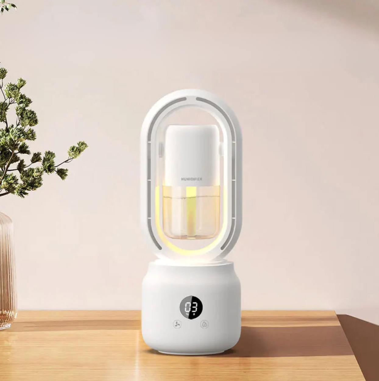 Humidificateur de Table – Brume Ultra-Fine, LED Ambiante, Aromathérapie USB