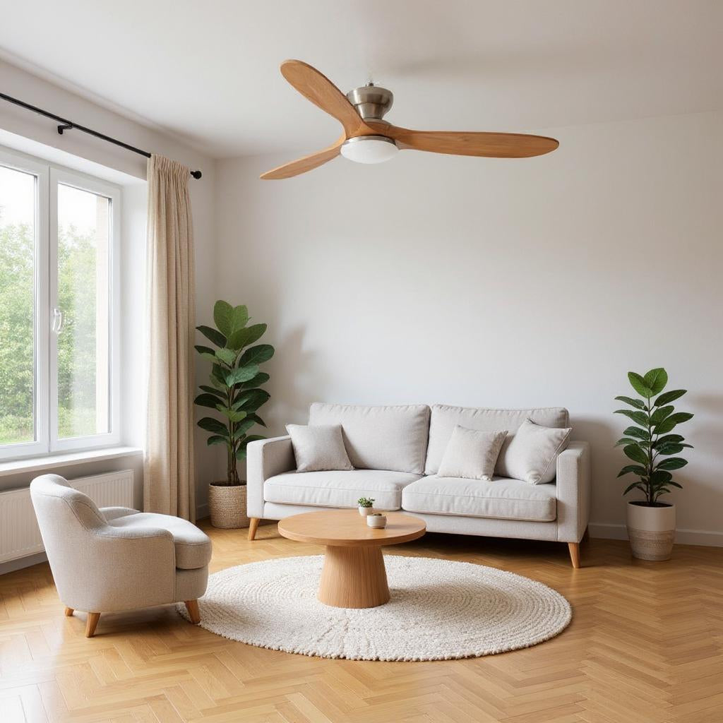 Ventilateur plafond Borelys Bois foncé LED – Ultra silencieux, design compact | Lumixin