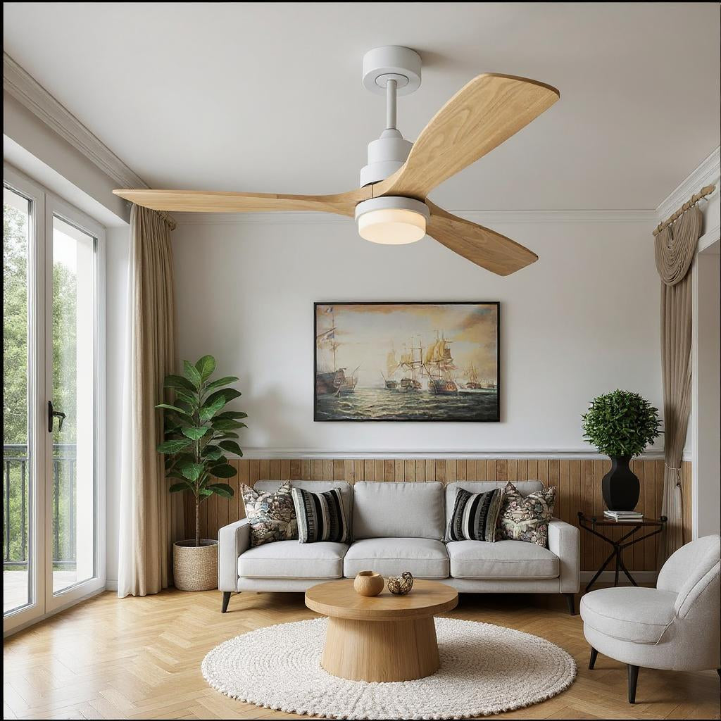 Ventilateur de Plafond Sylvara Ø132-106cm – Silencieux, LED Intégrée, Télécommande