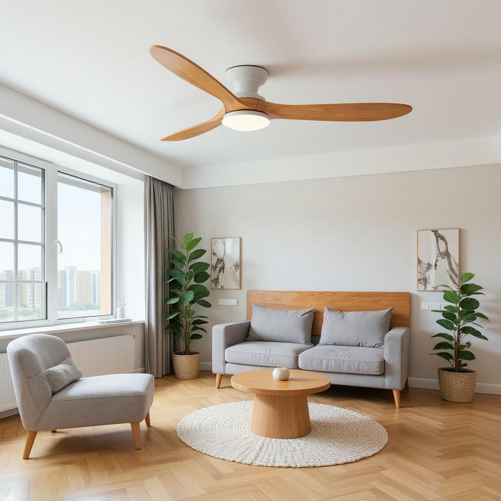Ventilateur plafond Borelys Bois foncé LED – Ultra silencieux, design compact | Lumixin
