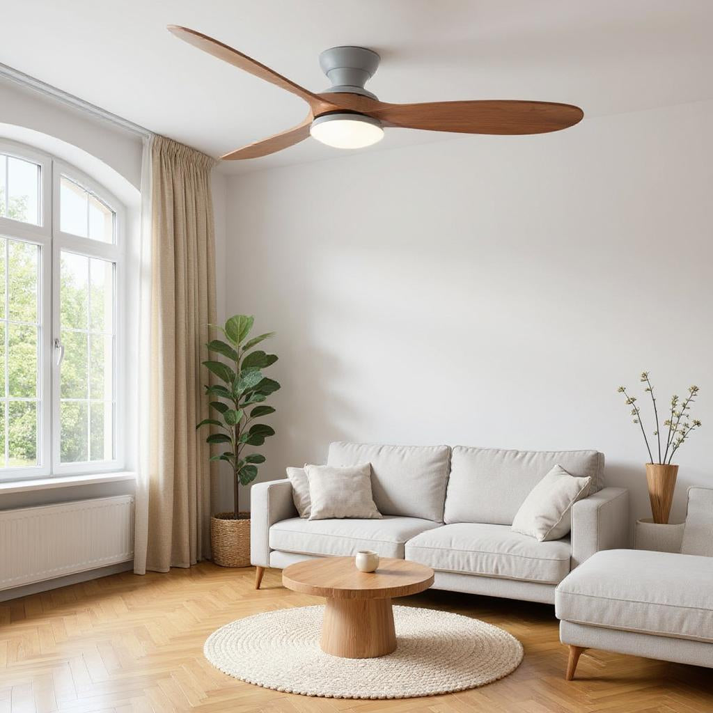 Ventilateur plafond Borelys Bois foncé LED – Ultra silencieux, design compact | Lumixin