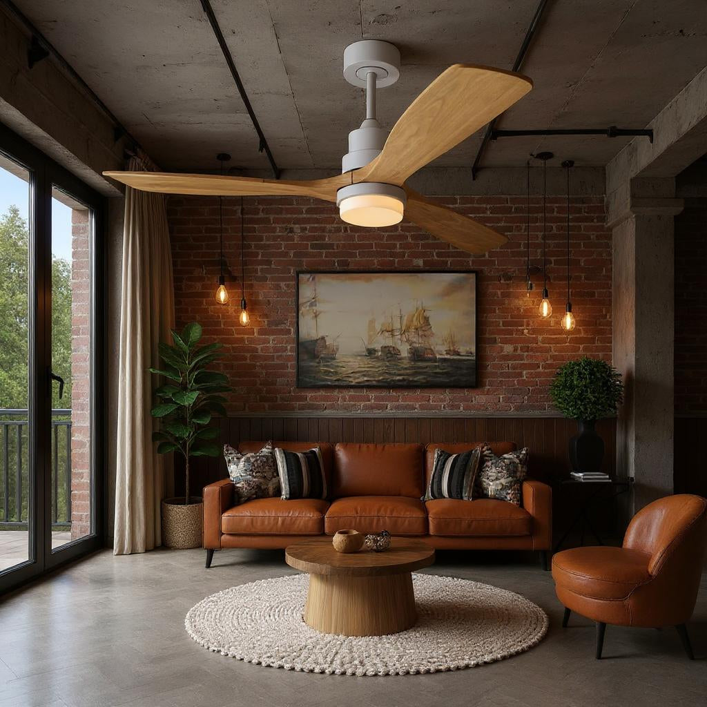 Ventilateur de Plafond Sylvara Ø132-106cm – Silencieux, LED Intégrée, Télécommande