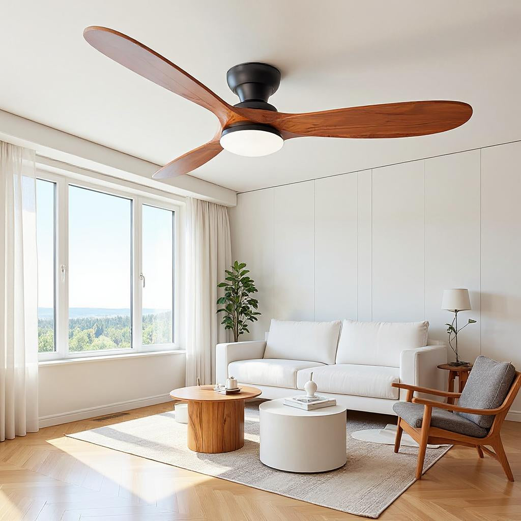 Ventilateur plafond Borelys Bois foncé LED – Ultra silencieux, design compact | Lumixin