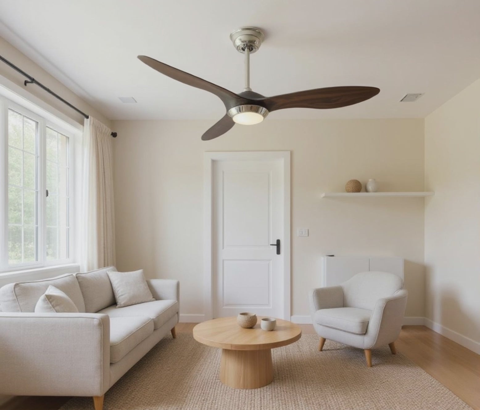 Ventilateur de Plafond Velonyx  – 132 cm, LED Intégrée, Télécommande, Ultra Silencieux Lumxin